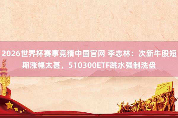 2026世界杯赛事竞猜中国官网 李志林：次新牛股短期涨幅太甚，510300ETF跳水强制洗盘