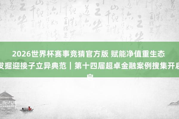 2026世界杯赛事竞猜官方版 赋能净值重生态 发掘迎接子立异典范｜第十四届超卓金融案例搜集开启
