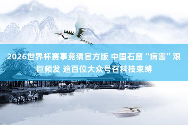 2026世界杯赛事竞猜官方版 中国石窟“病害”艰巨频发 逾百位大众号召科技束缚