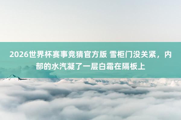 2026世界杯赛事竞猜官方版 雪柜门没关紧，内部的水汽凝了一层白霜在隔板上