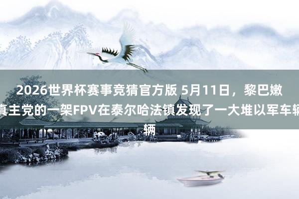 2026世界杯赛事竞猜官方版 5月11日，黎巴嫩真主党的一架FPV在泰尔哈法镇发现了一大堆以军车辆
