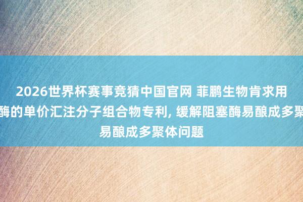 2026世界杯赛事竞猜中国官网 菲鹏生物肯求用于汇注酶的单价汇注分子组合物专利， 缓解阻塞酶易酿成多聚体问题