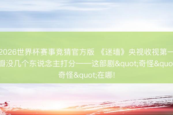 2026世界杯赛事竞猜官方版 《迷墙》央视收视第一, 但豆瓣没几个东说念主打分——这部剧"奇怪"在哪!